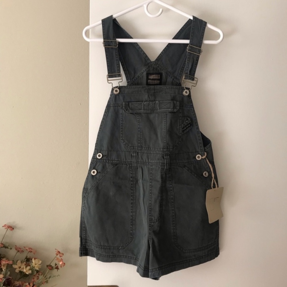 Washed black overalls